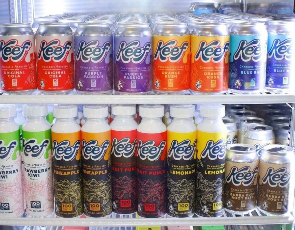 Refrigerator full of Keef THC infused drinks